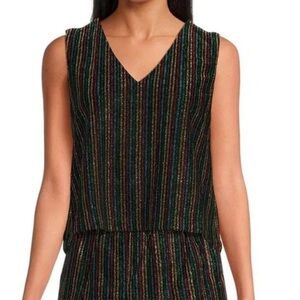 Buru Mod Brocade Woven Shimmer Boxy Crop Top XS NWT